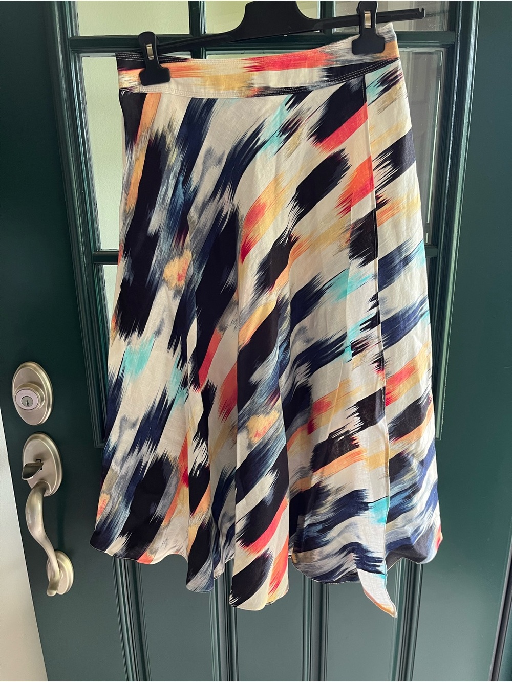 DKNY Multicolor Brushstroke Circle Skirt